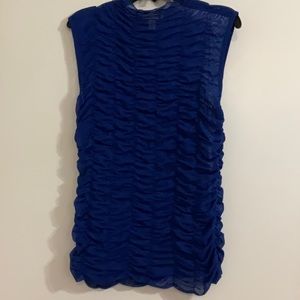 TOPSHOP Ribbed High Neck Sheer Royal blue Tank Size M; NWOT